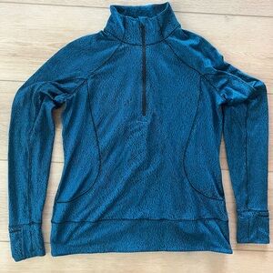 lululemon Rush Hour quarter zip, Teal & Black, Rulu fabric, size 12